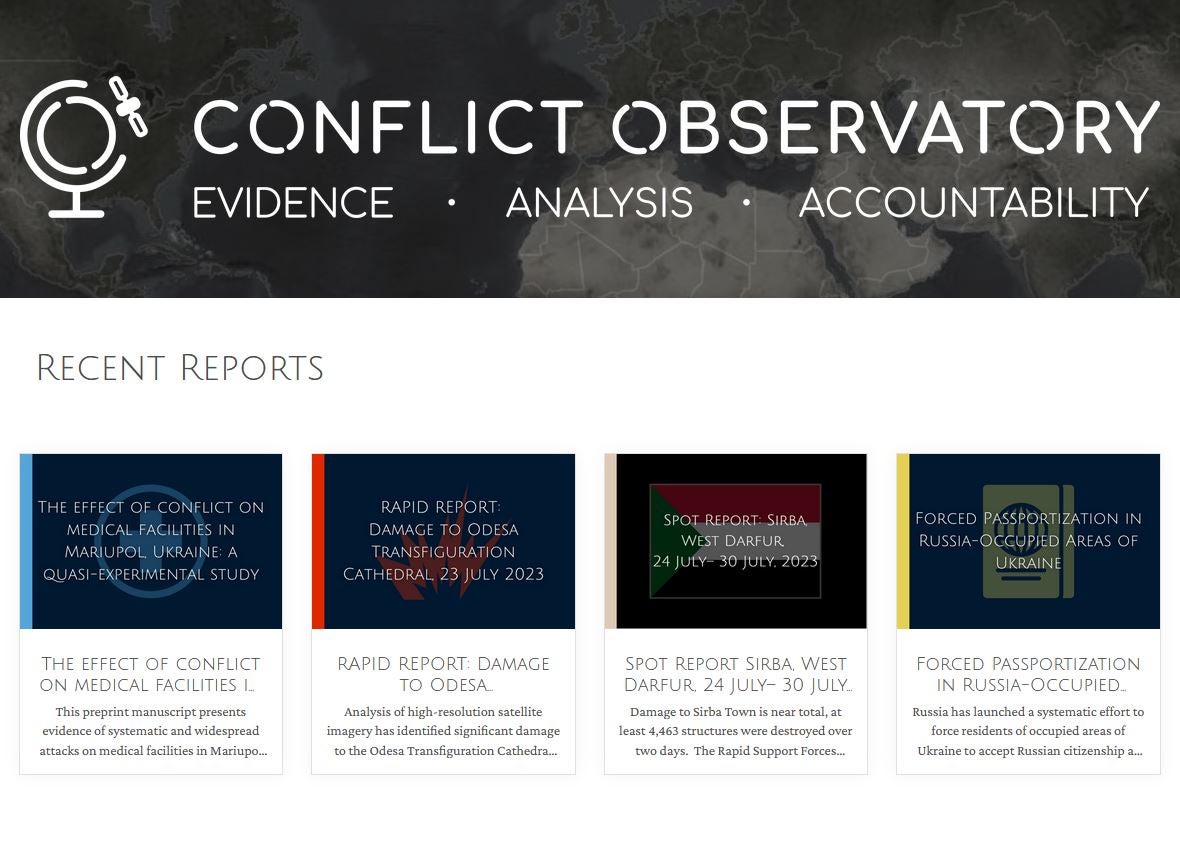 conflict observatory homepage