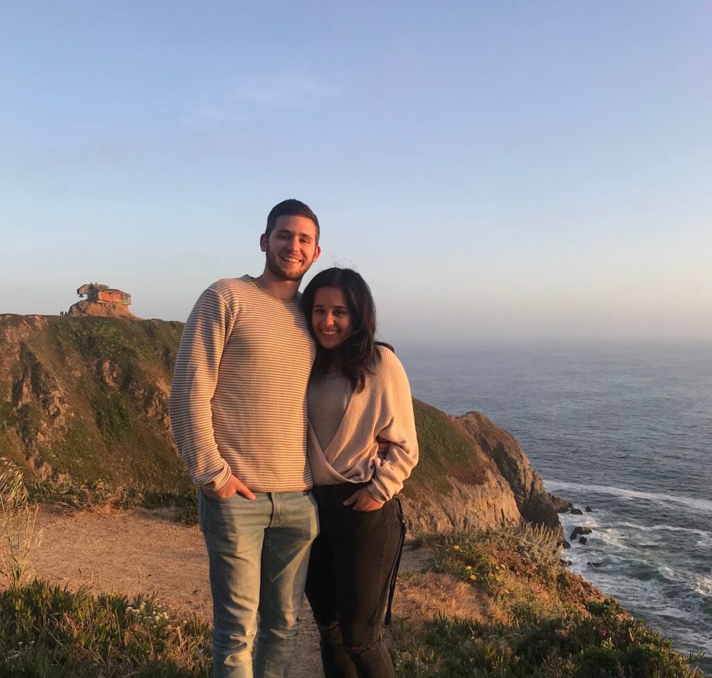Me and my partner stopping to enjoy the view in Pacifica along the PCH (Pacific Coast Highway) in California
