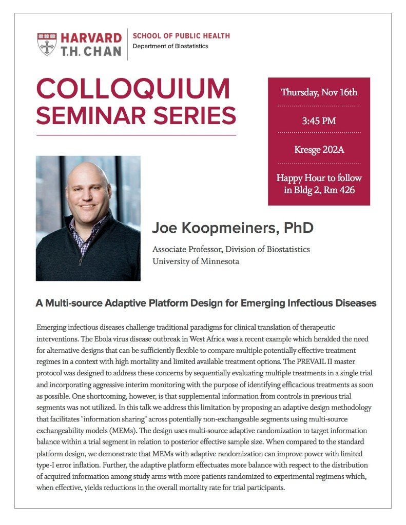 Colloquium with Joe Koopmeiners 11/16