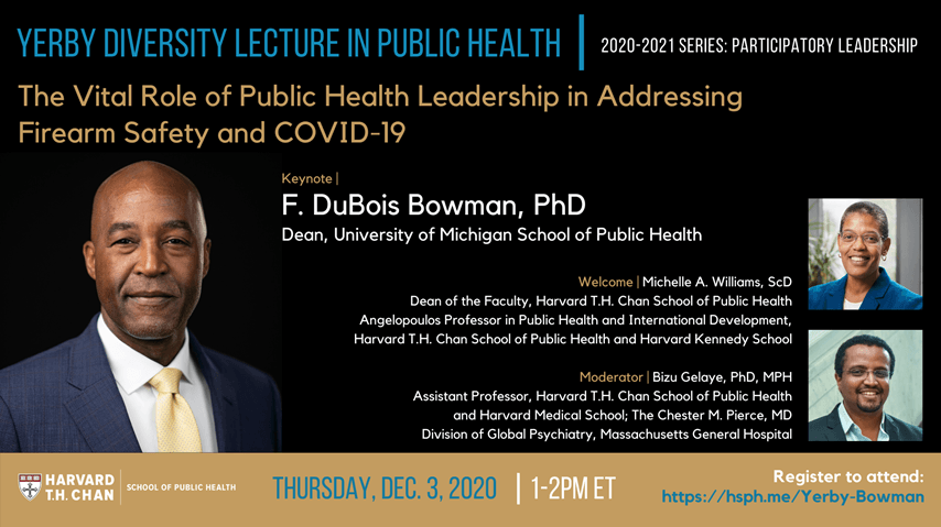 Yerby Diversity Lecture in Public Health with F. DuBois Bowman – 12/3