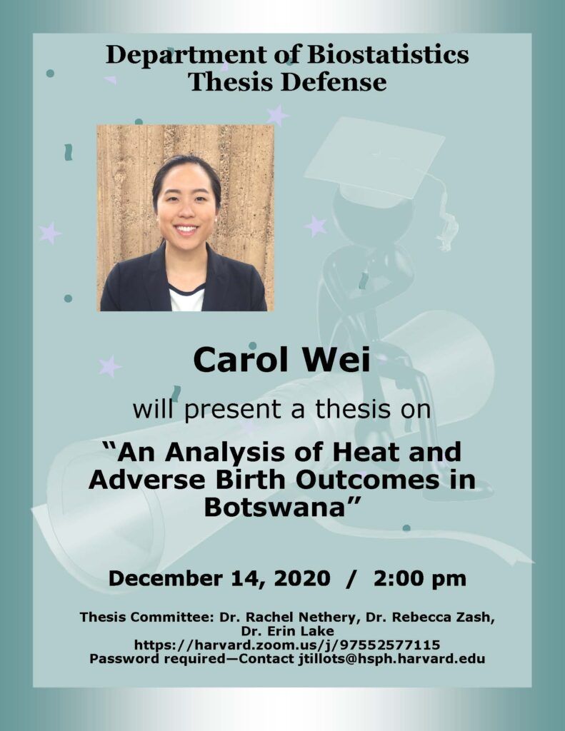 Carol Wei Thesis Flyer