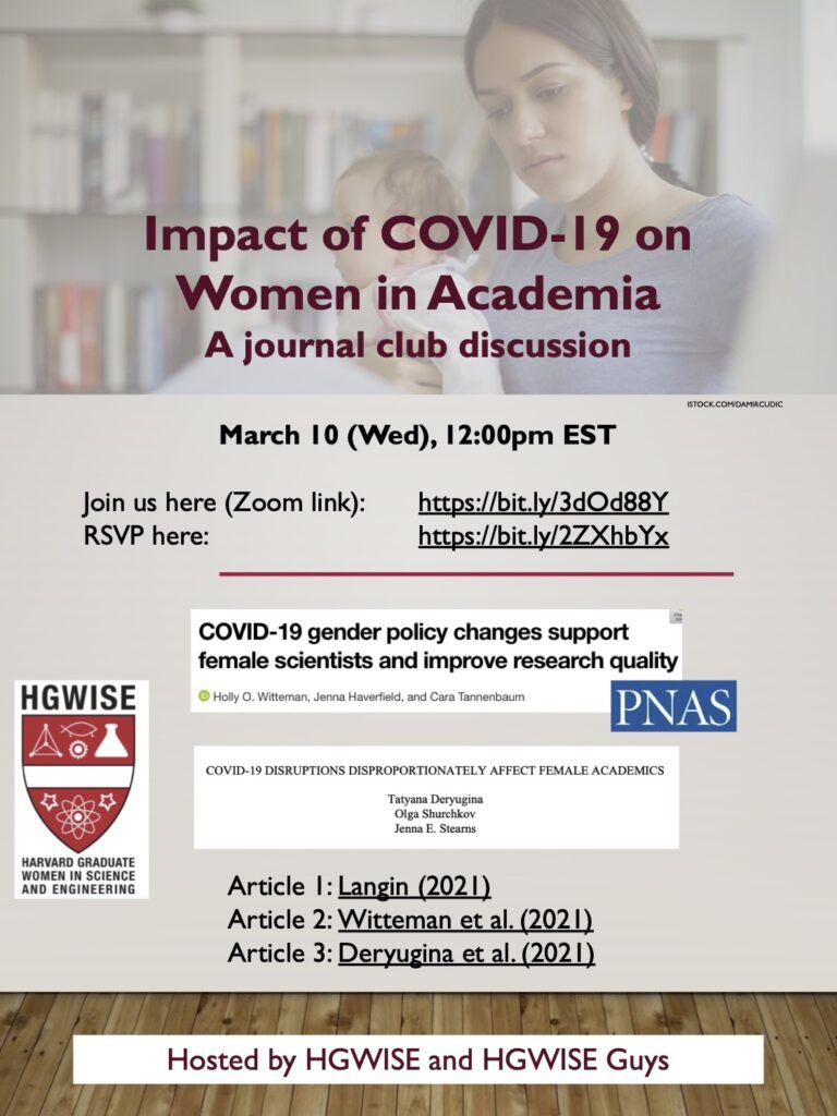 Impact of Covid on Women in Academia journal club discussion