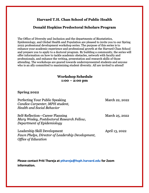 Donald Hopkins Predoctoral Scholars Program