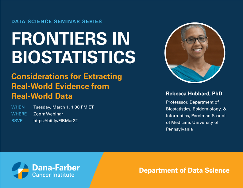 Frontiers in Biostatistics Data Science Seminar Series flyer
