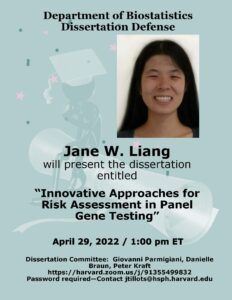 Dissertation Defense Flyer for Jane Liang - 4-29-2022