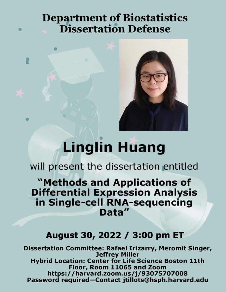 Dissertation Defense Flyer for Linglin Huang - 8-30-2022