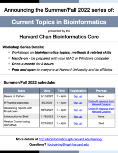 HBC Bioinformatics Series flyer