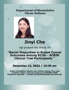 Jinyi Che dissertation defense flyer