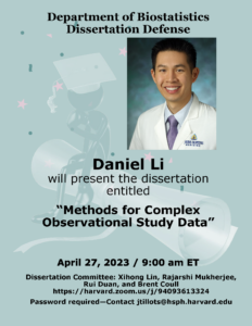 Daniel Li Dissertation Defense flyer
