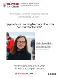 Marianne Wessling-Resnick Distinguished Lecture flyer