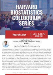 Biostatistics Colloquium with Stephen Bates
