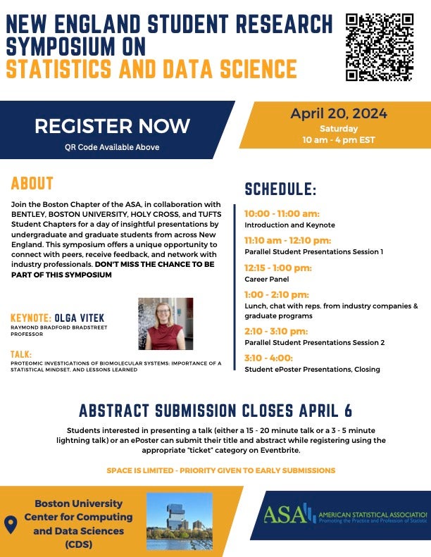 New England Student Research Symposium on Statistics and Data Science