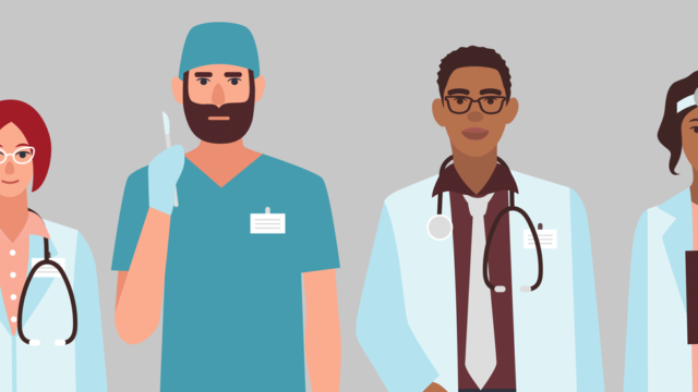 Graphic of doctors standing in a line