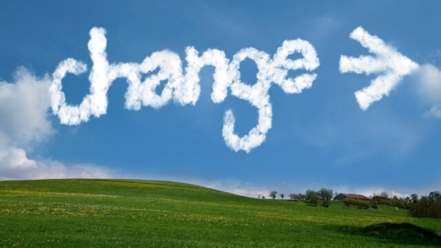 Clouds spelling "change"