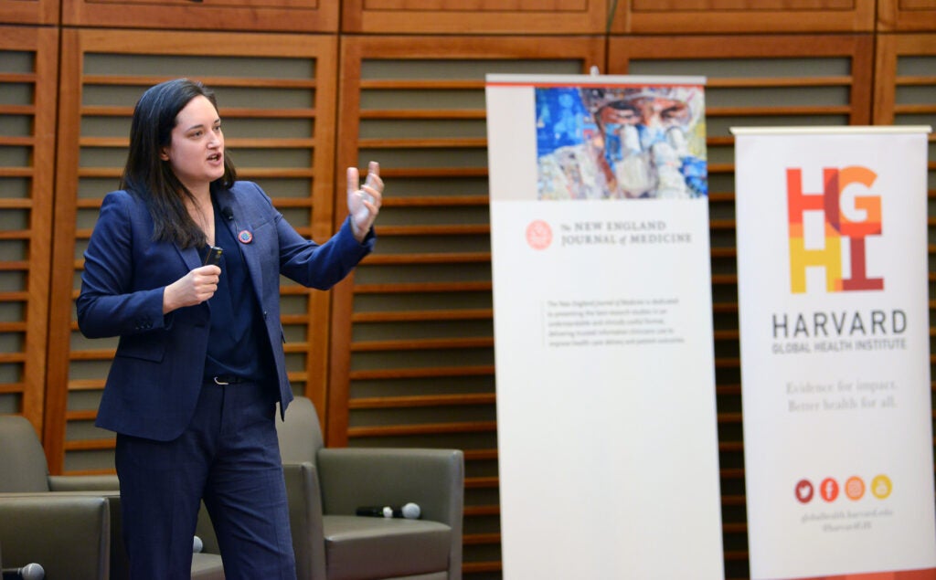 Dr. Renee Salas speaks at climate crisis event