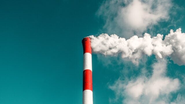 Air pollution from factory chimney
