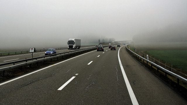Highway with hazy sky