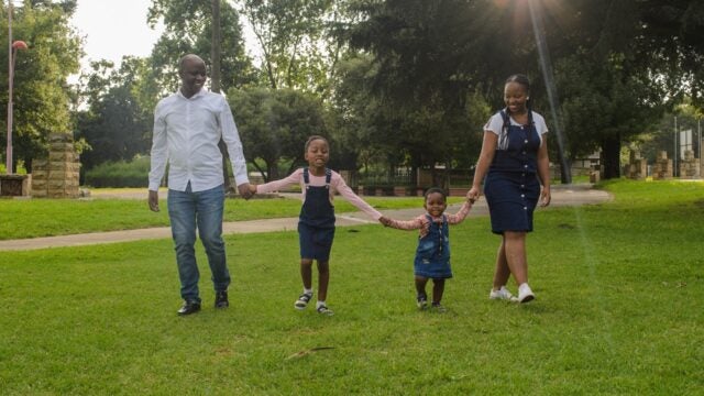 Family in a park
