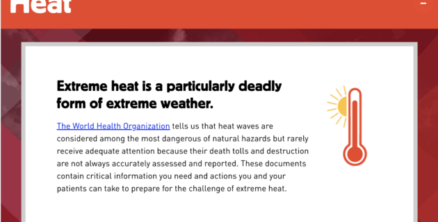Screenshot of heat toolkit on Americares website