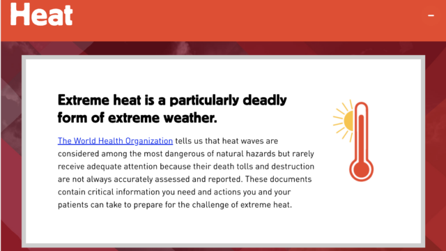 Screenshot of heat toolkit on Americares website