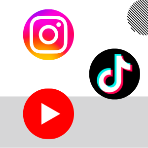 Instagram, TikTok, YouTube logos