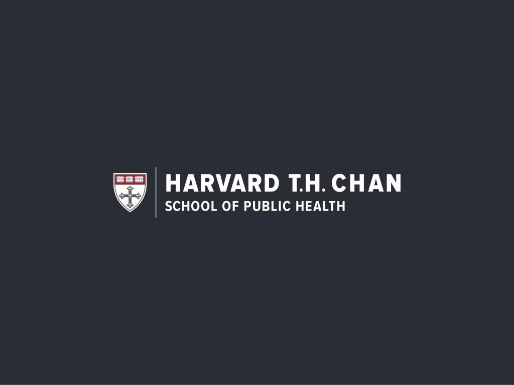 Harvard Chan School horizontal alt logo lockup dark background