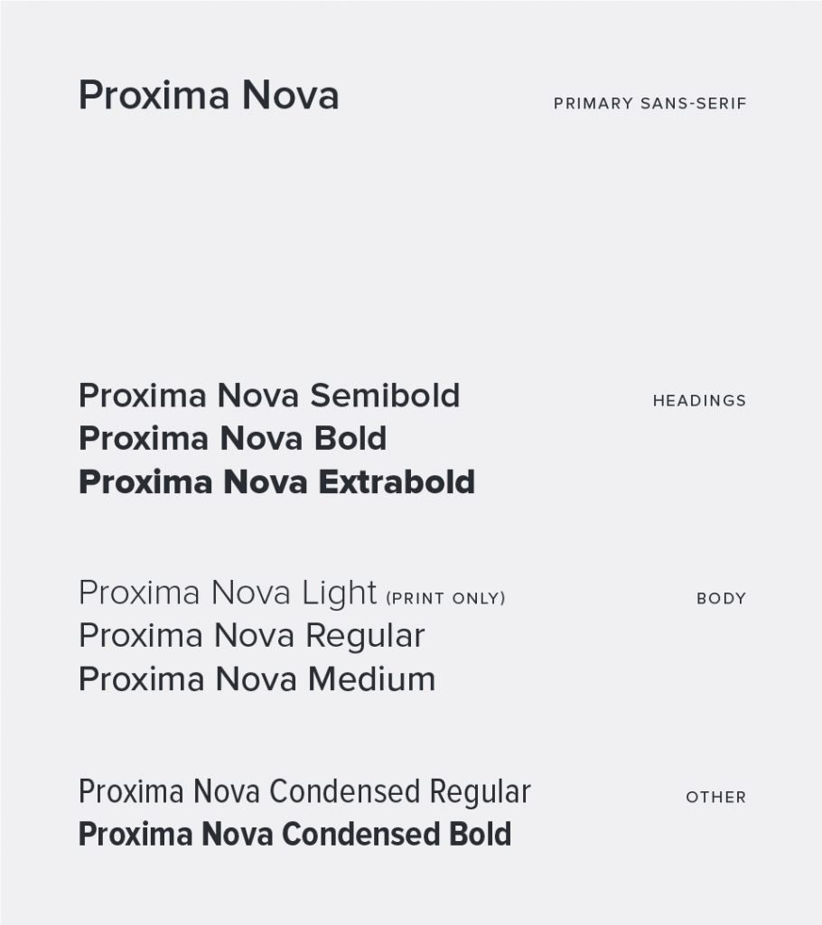 Font specimen: Proxima Nova