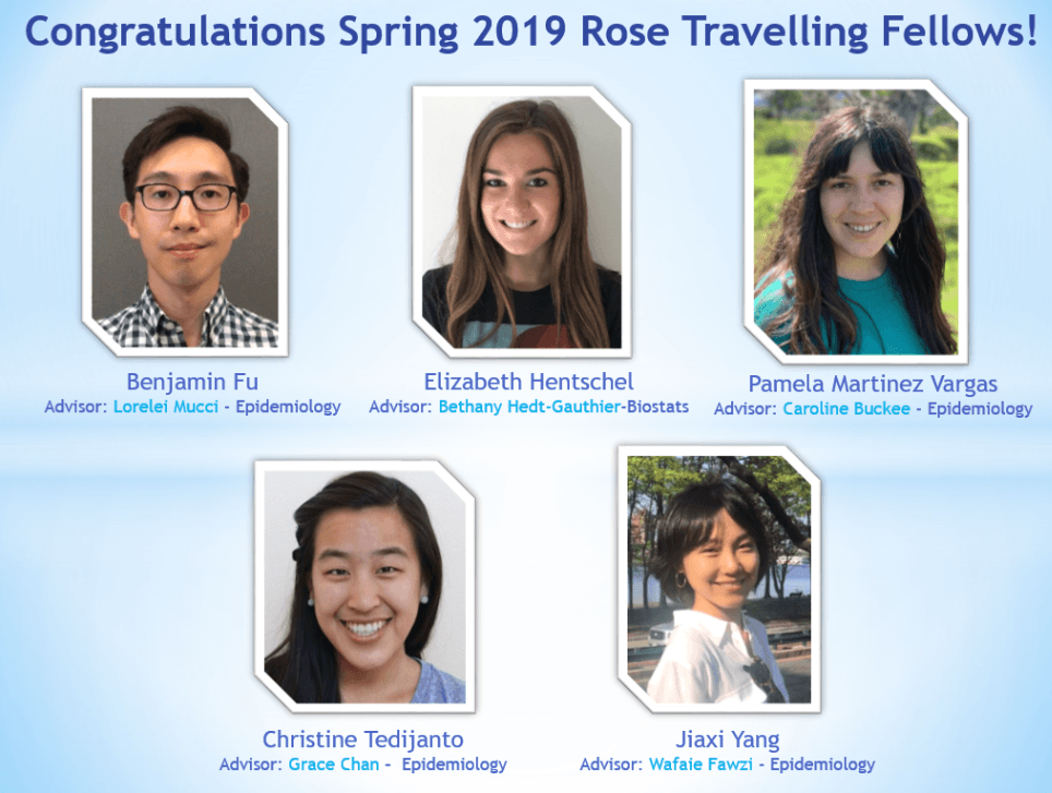Congratulations Spring 2019 Rose Traveling Fellows!