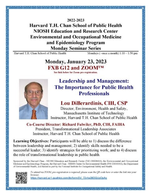 Poster for Leadership and Management: The Importance of Public Health Professionals