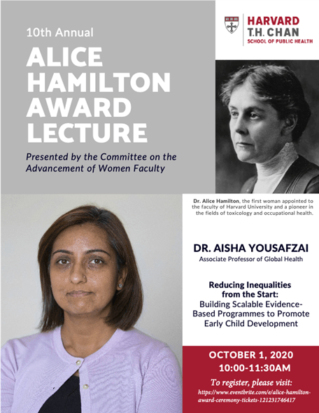 Honoring Aisha Yousafzai for the Alice Hamilton Award