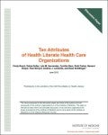 Ten Attributes of Health Literate Health Care Oranizations Cover