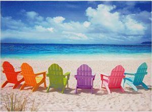 Multicolored beach chairs