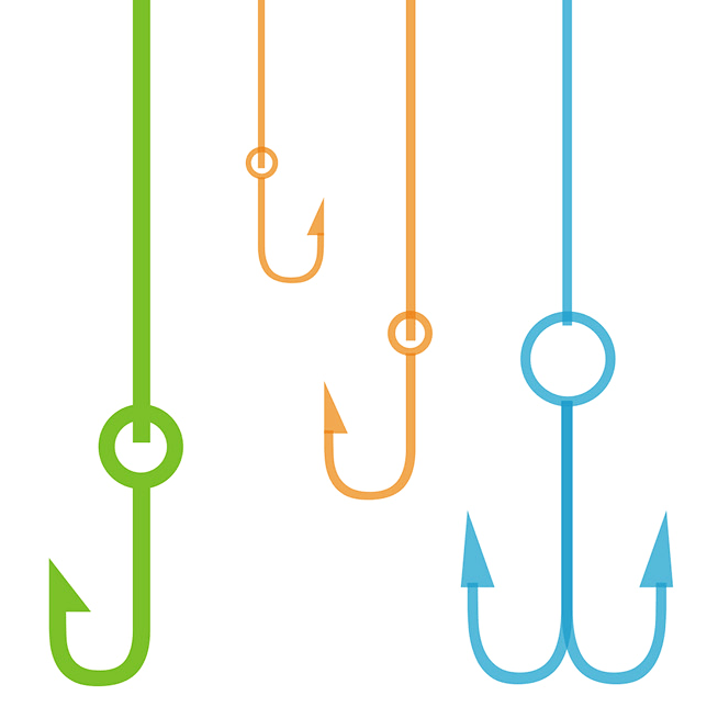 Fishing hooks illustration