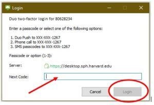 With your USB YubiKey inserted in your laptop, click the Next Code field and click the Login button. 