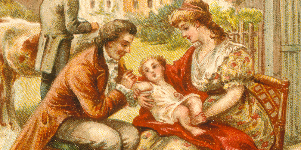 Illustration of baby receiving vaccination