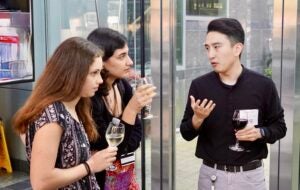 Jessica Freed, Ezgi Karabulut, and Zeqiu Wang talking