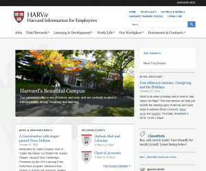 Screenshot of HARVie homepage