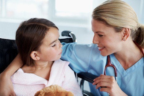 Child patient with nurse