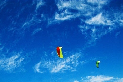 Kite in blue sky