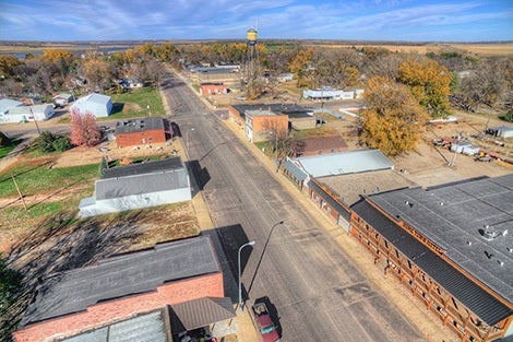 Small Town Willow Lake in Rural South Dakota captured by Drone