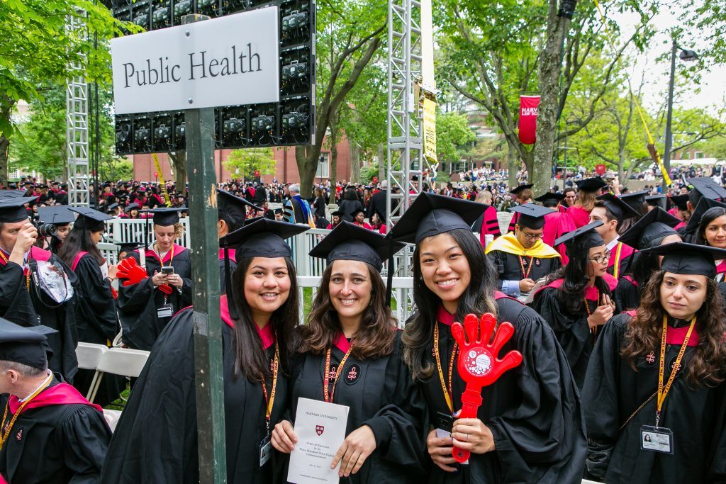 Students in front of Public Health sign