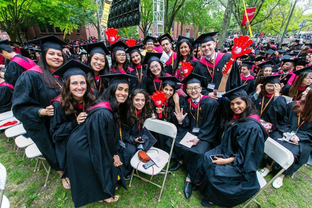 Students at commencement in Cambridge