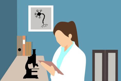 ann illustration of a female scientist