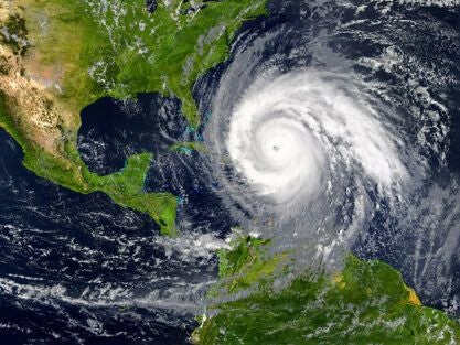 Tropical hurricane approaching the U.S.