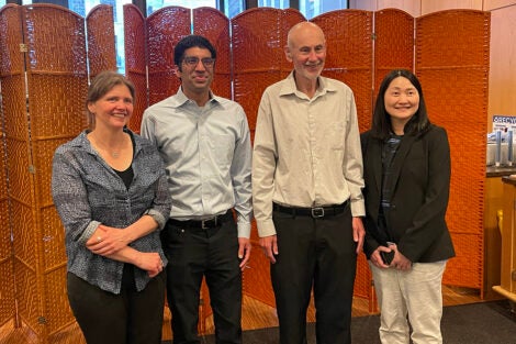 Victor De Gruttola (second from right), with (l to r) Amanda King, Ravi Goyal, and Rui Wang