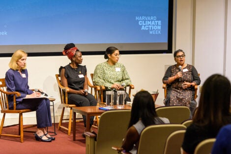 From left: Kari Nadeau, Amayo Ogolla, Caroline Reyes, Shweta Narayan
