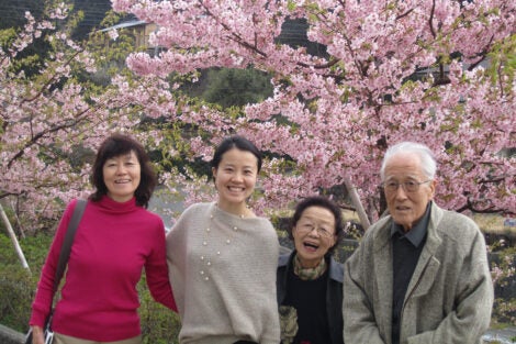 Hana Hayashi with members of her family