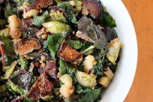 Three-Green & Wheat Berry Salad with Mushroom “Bacon”