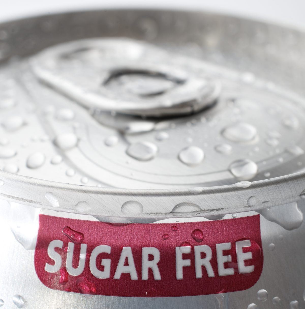 sugar free label on a can of soda