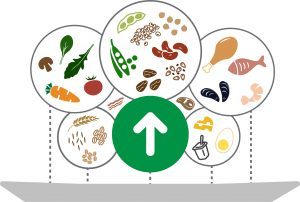 graphic indicating healthier food choices for individual health and planetary health